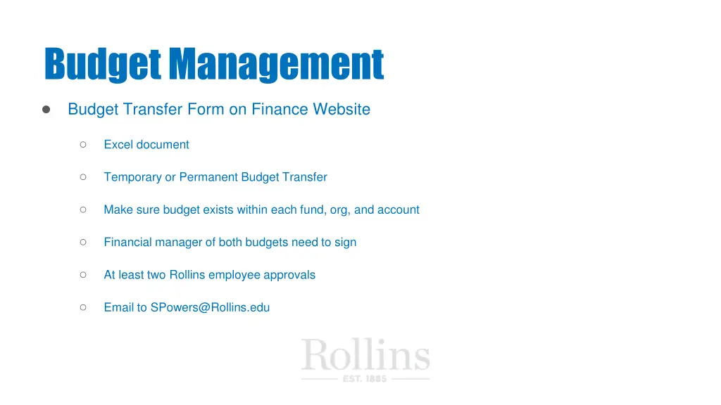 budget management