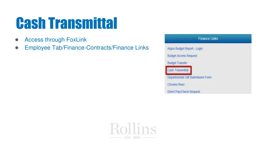 cash transmittal 1