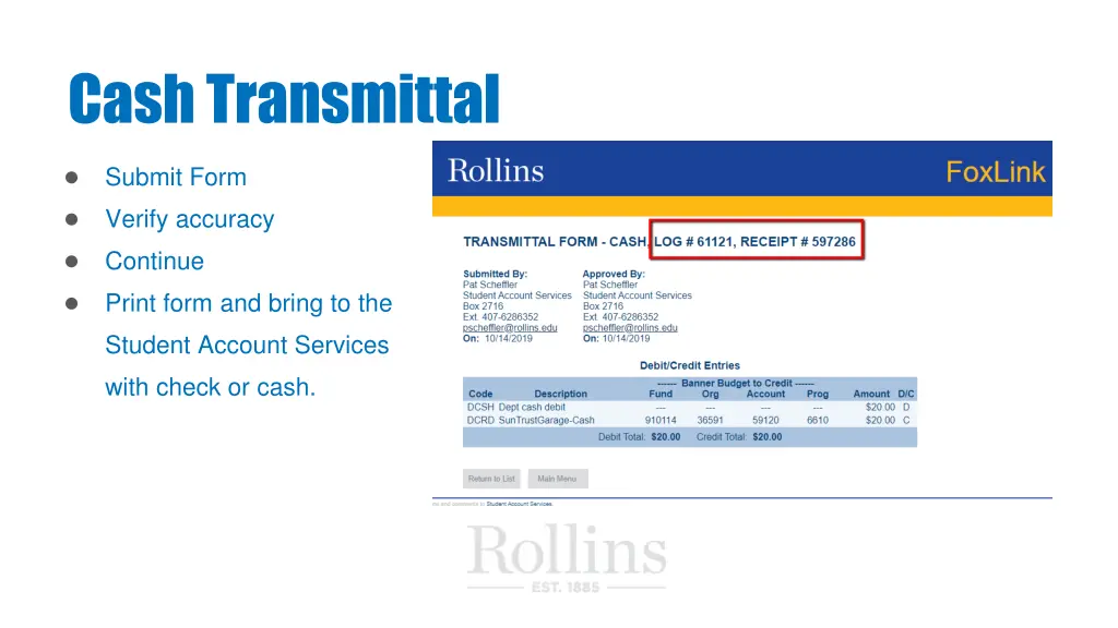 cash transmittal 3