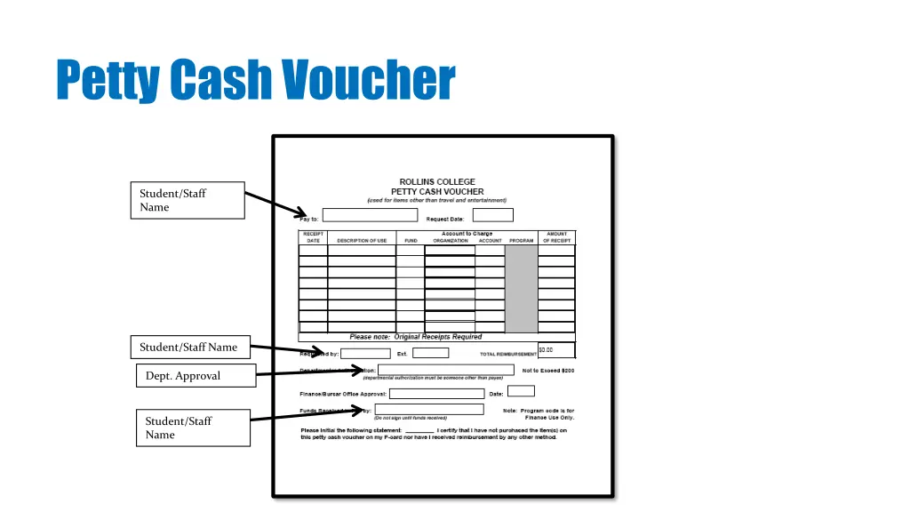 petty cash voucher