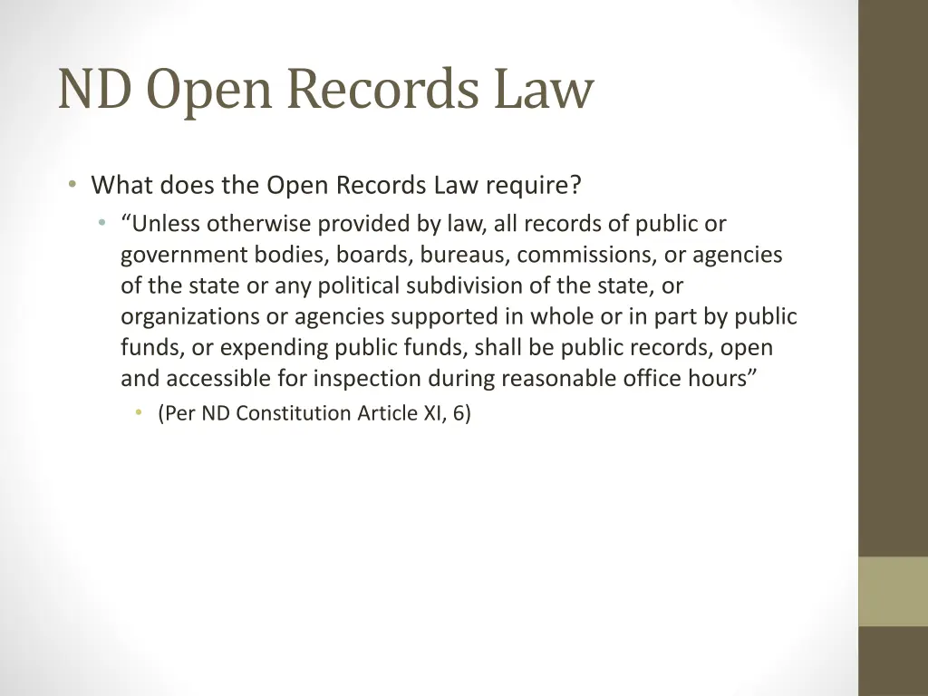 nd open records law