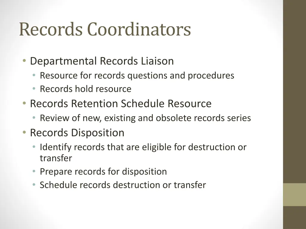 records coordinators