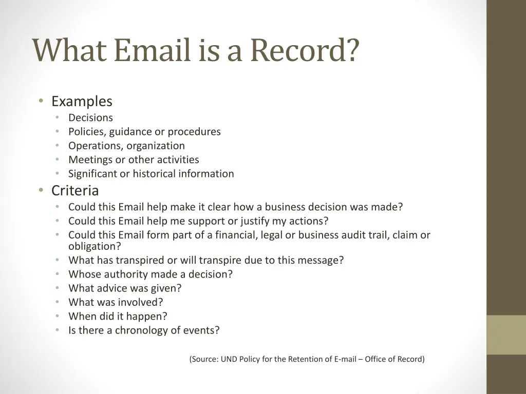 what email is a record