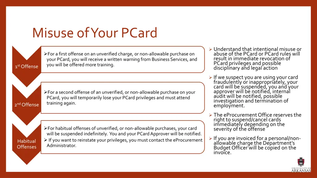 misuse of your pcard