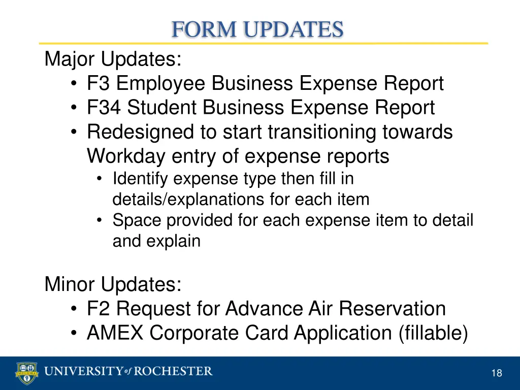 form updates