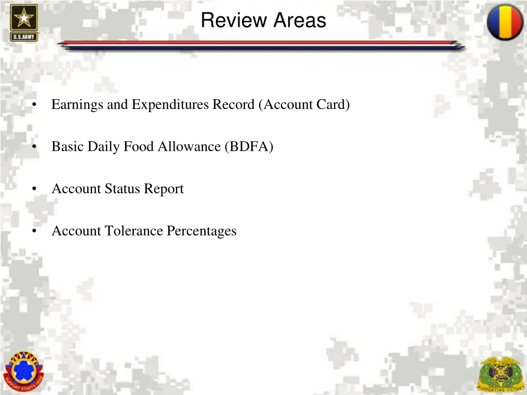 review areas