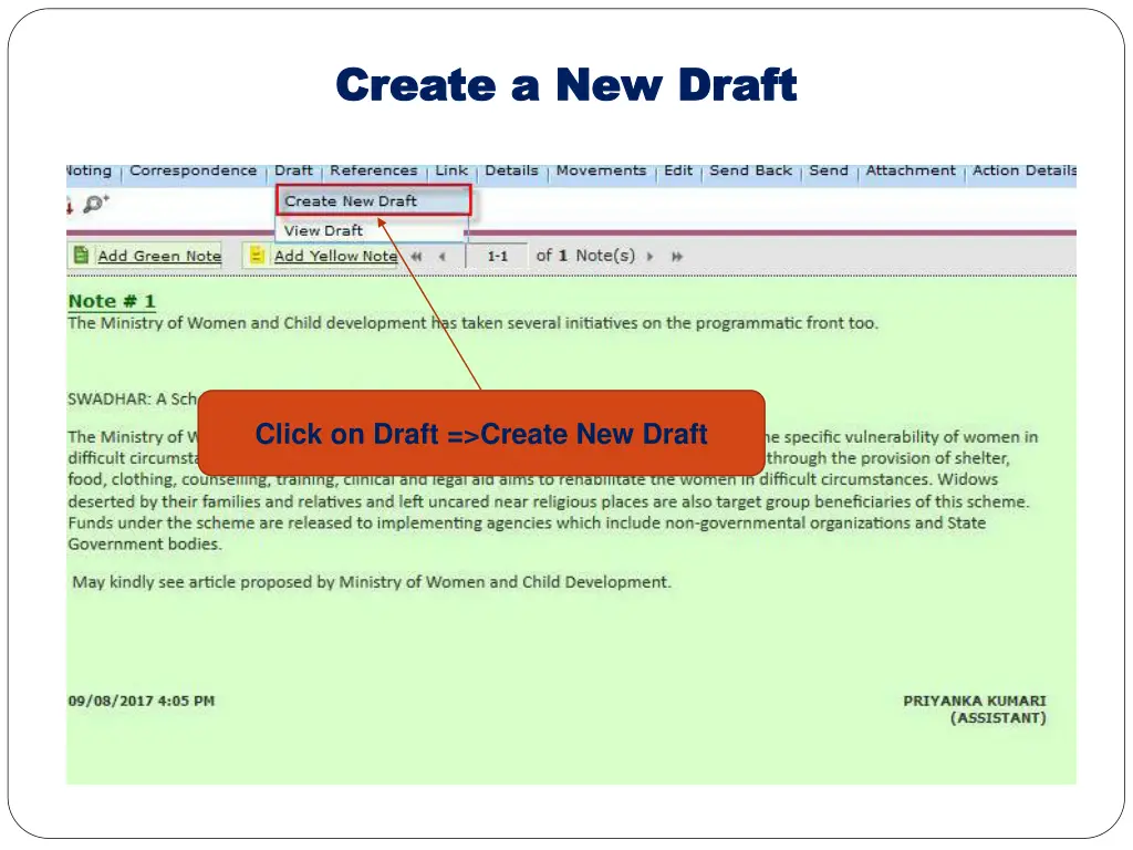 create a new draft create a new draft