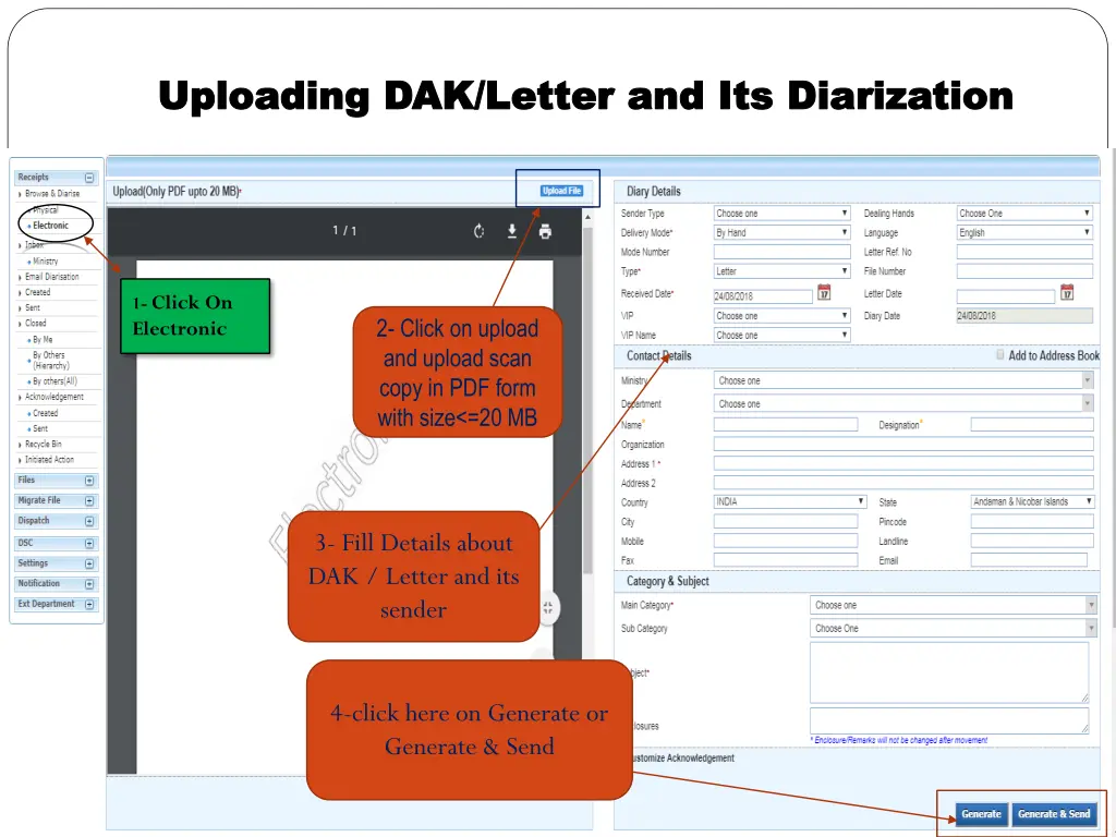 uploading dak letter and its uploading dak letter