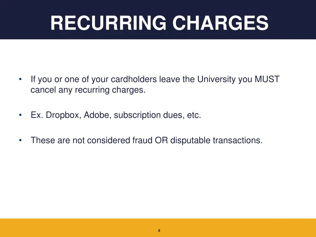 recurring charges