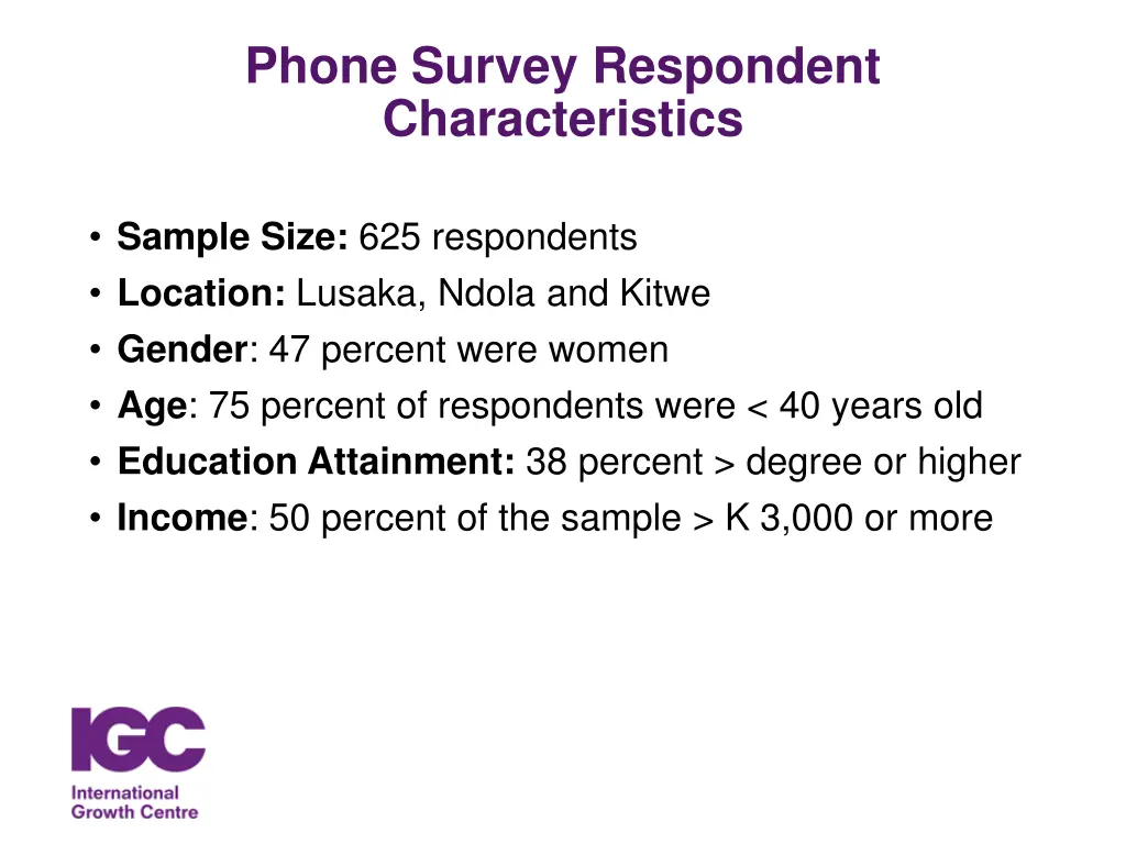 phone survey respondent characteristics