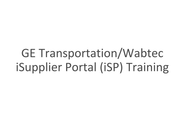 ge transportation wabtec isupplier portal