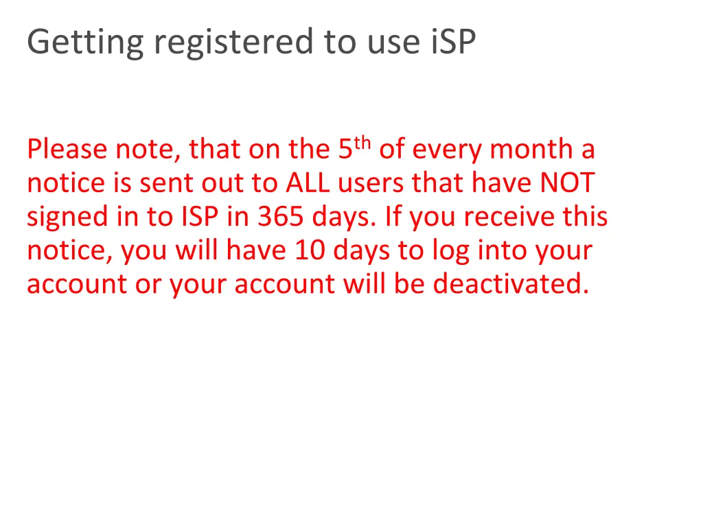 getting registered to use isp 1