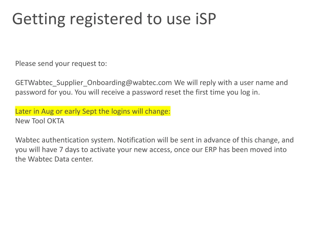 getting registered to use isp 2