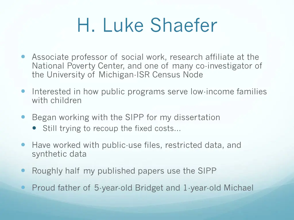 h luke shaefer