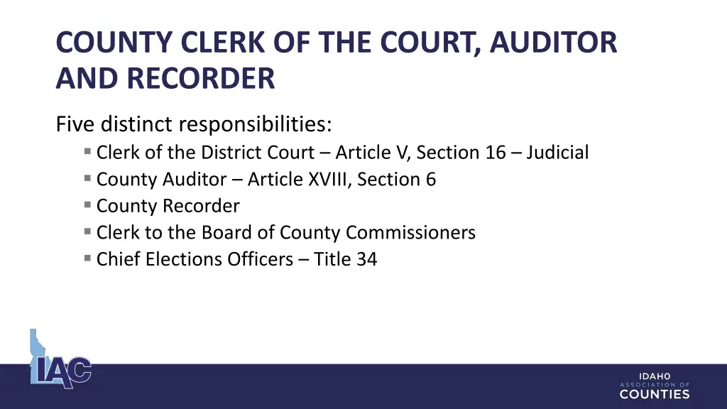 county clerk of the court auditor and recorder