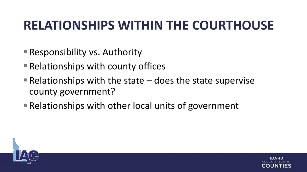 relationships within the courthouse