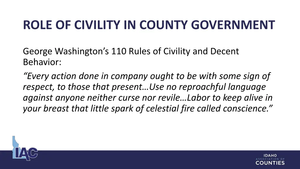 role of civility in county government