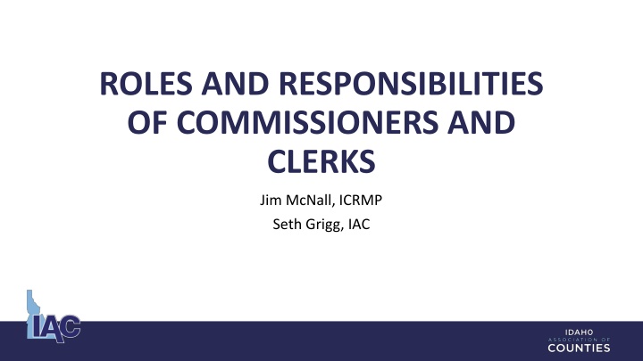 roles and responsibilities of commissioners