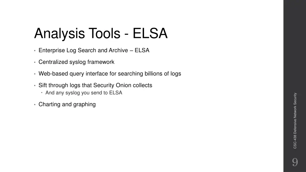 analysis tools elsa