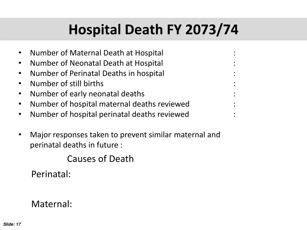 hospital death fy 2073 74