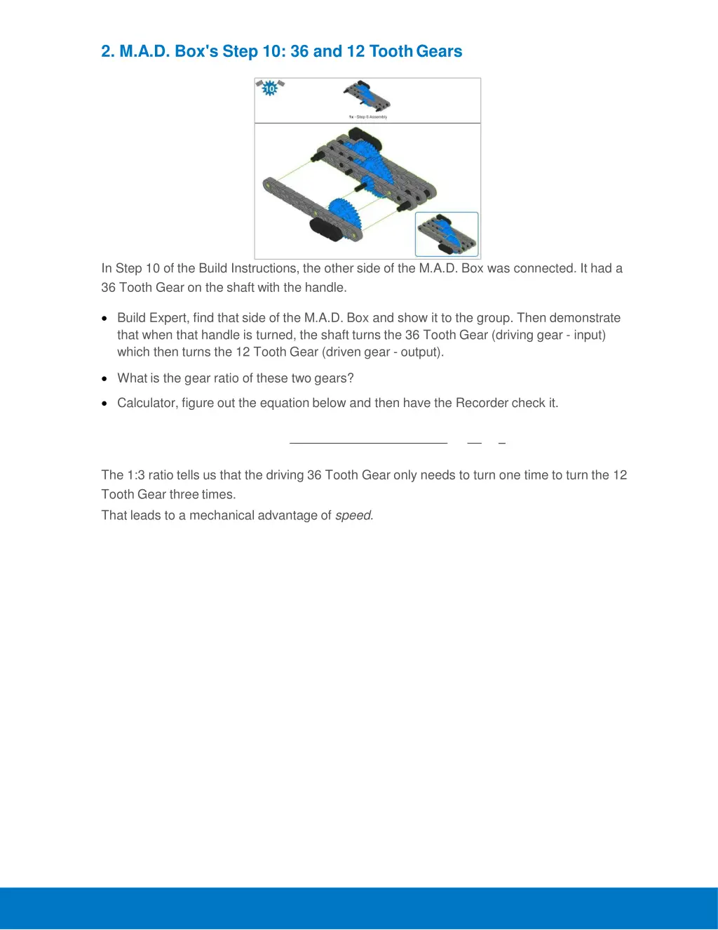 2 m a d box s step 10 36 and 12 toothgears