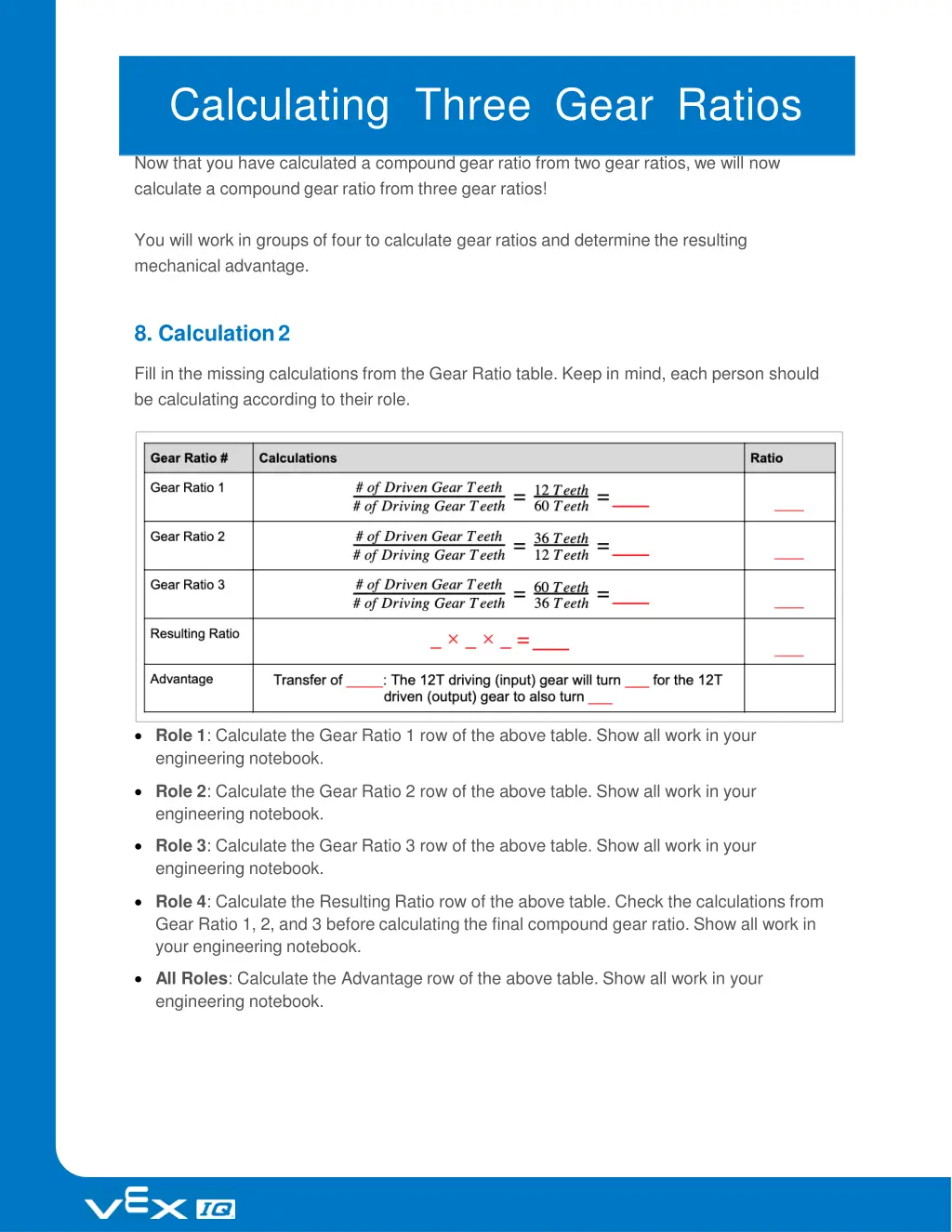 calculating three gear ratios