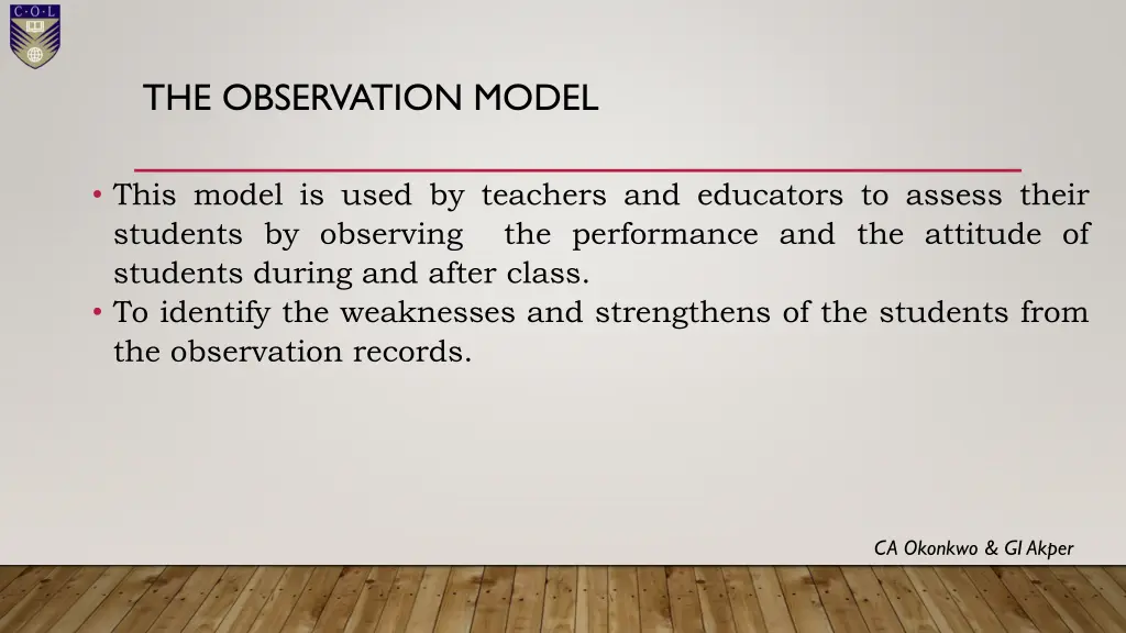 the observation model