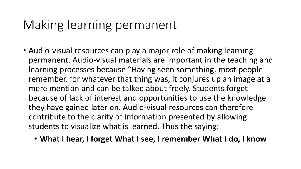 making learning permanent