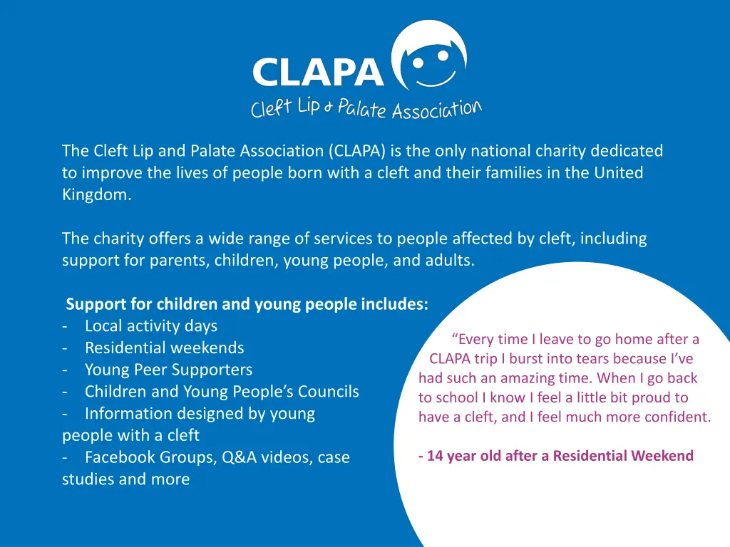 the cleft lip and palate association clapa