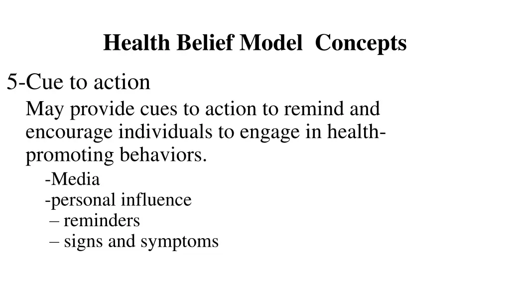 health belief model concepts 2