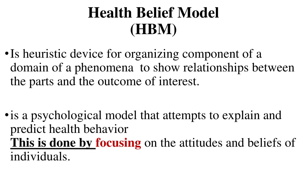 health belief model hbm 1