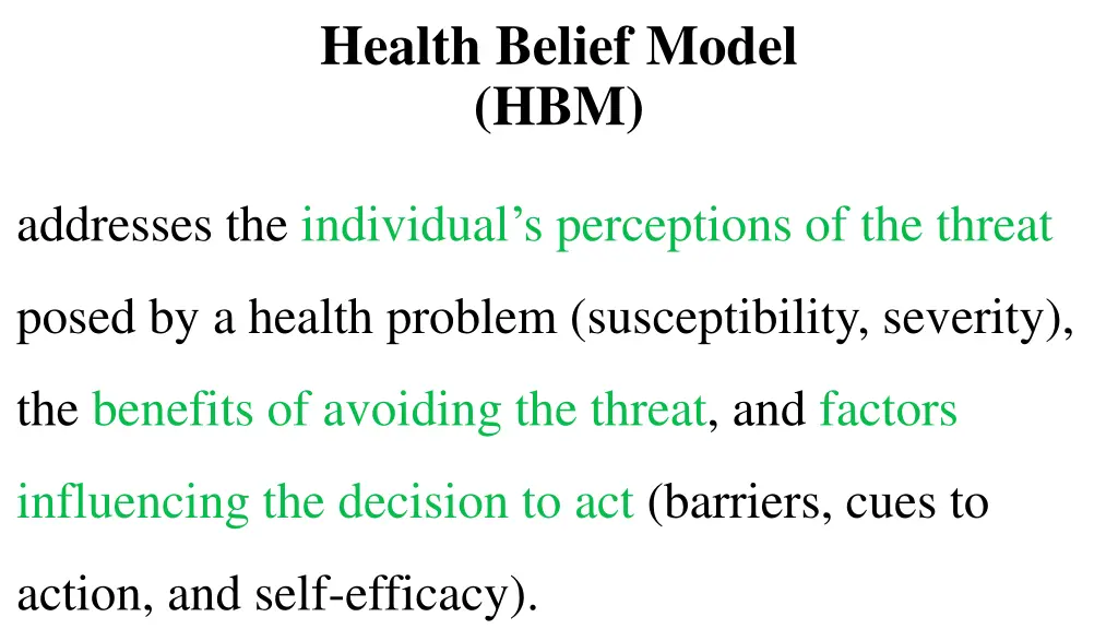 health belief model hbm