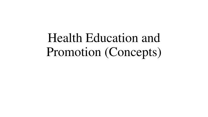 health education and promotion concepts