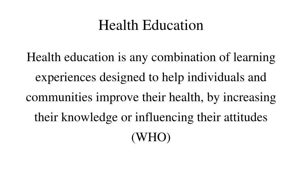 health education