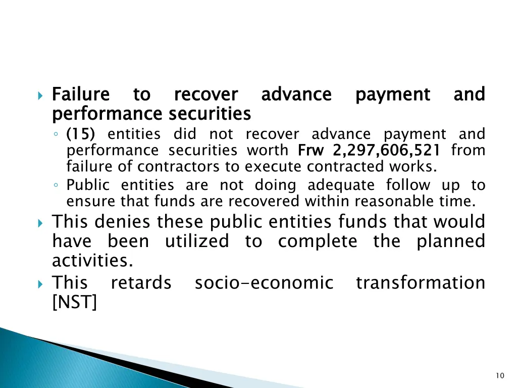 failure performance 15 performance securities