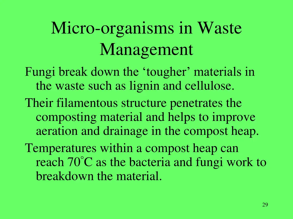 micro organisms in waste management fungi break