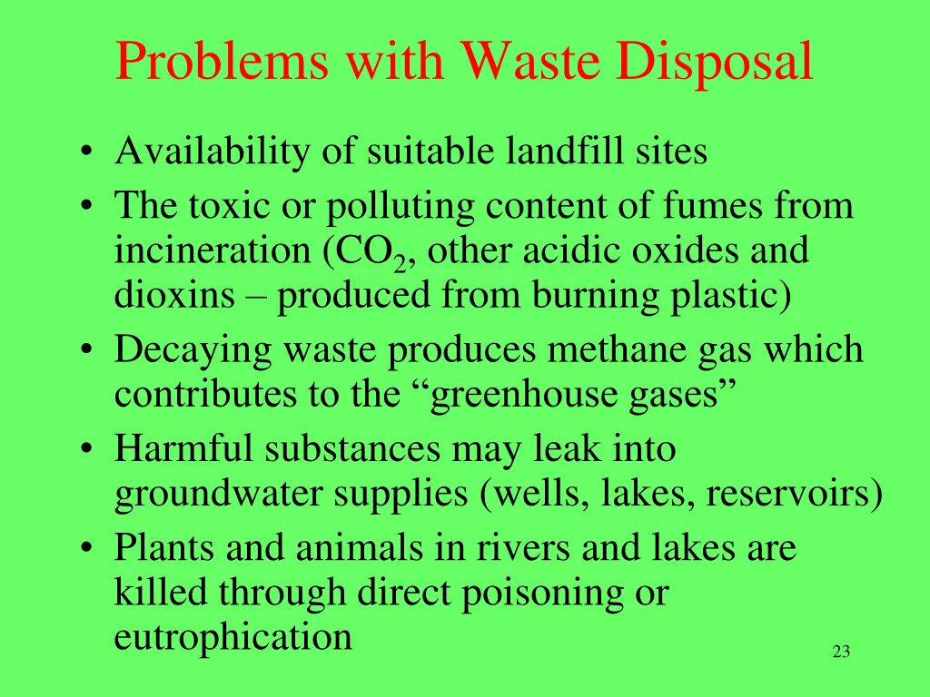 problems with waste disposal