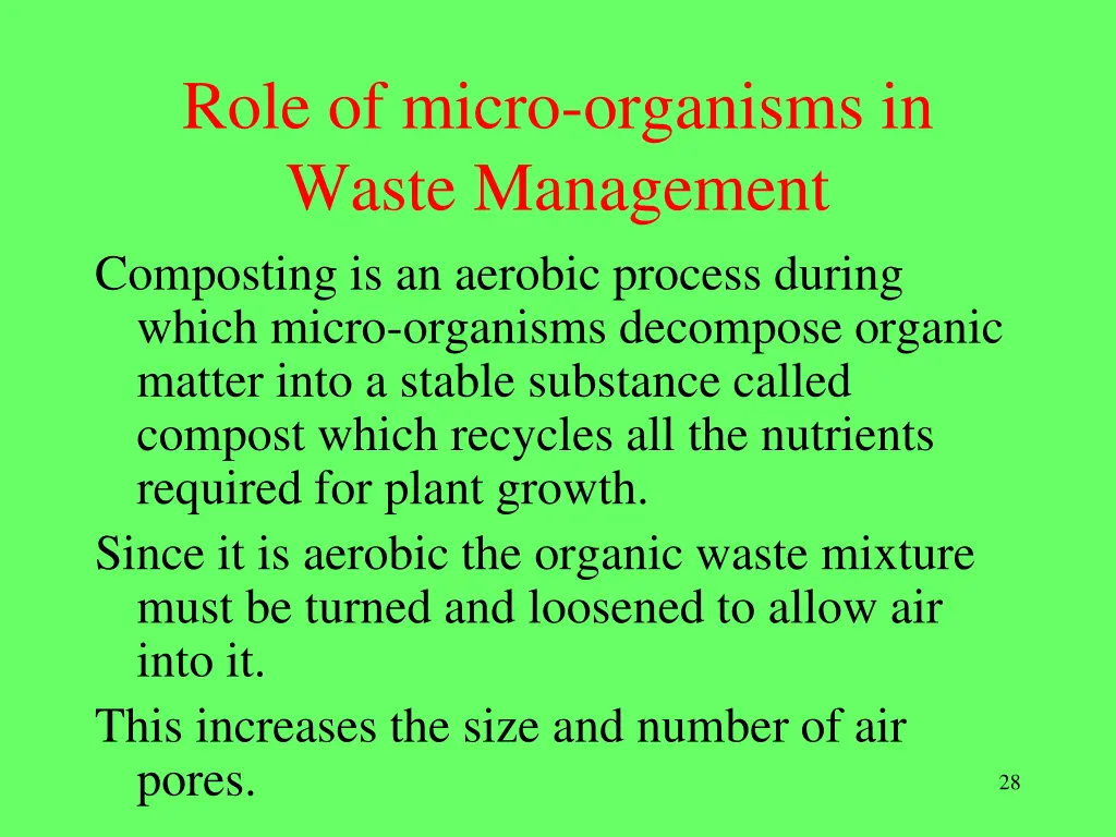 role of micro organisms in waste management