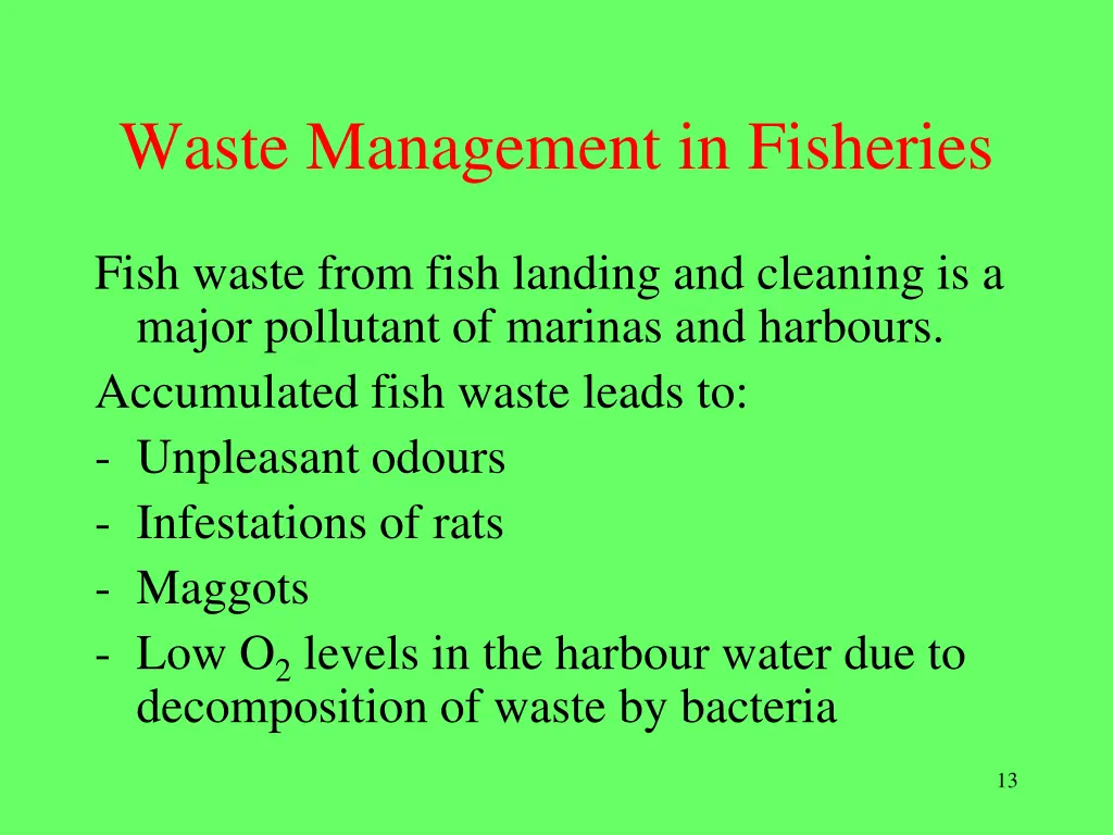 waste management in fisheries