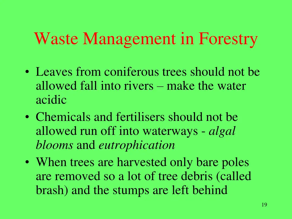 waste management in forestry