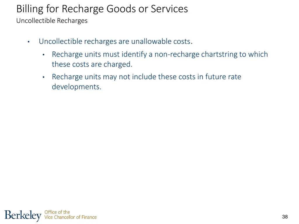 billing for recharge goods or services