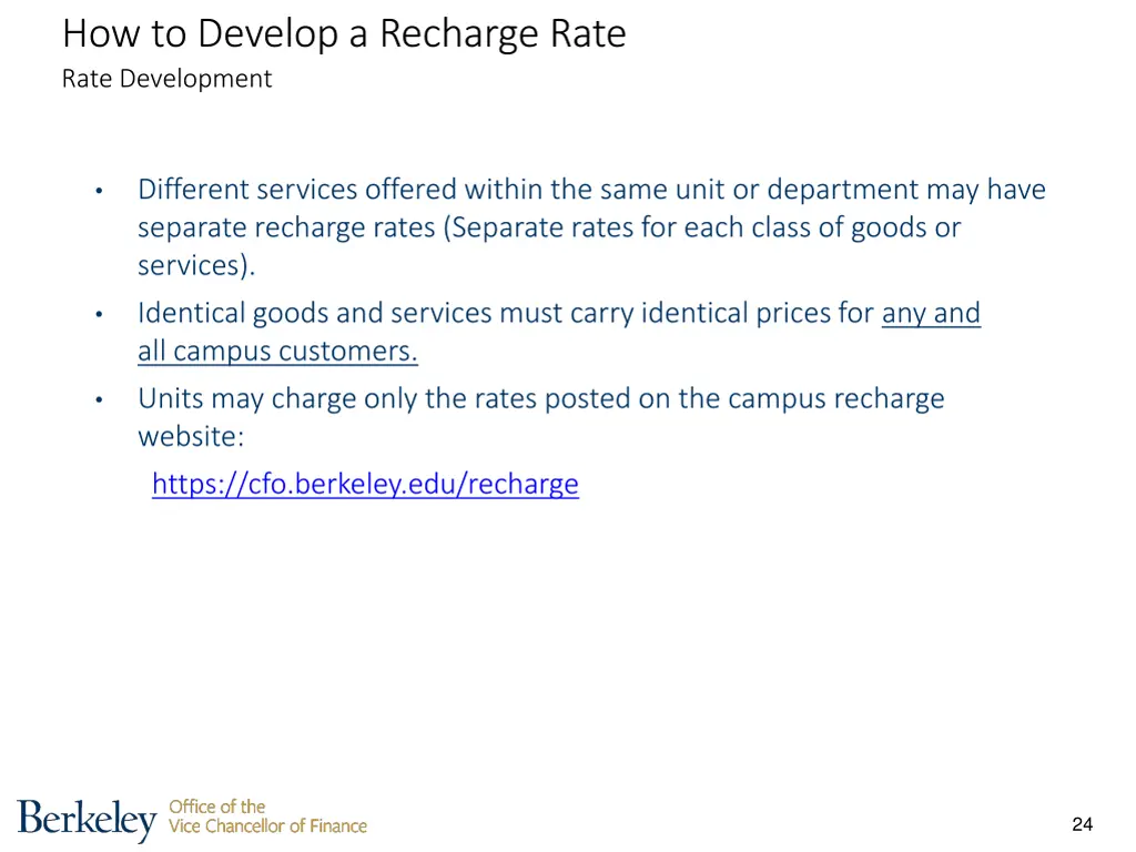 how to develop a recharge rate rate development