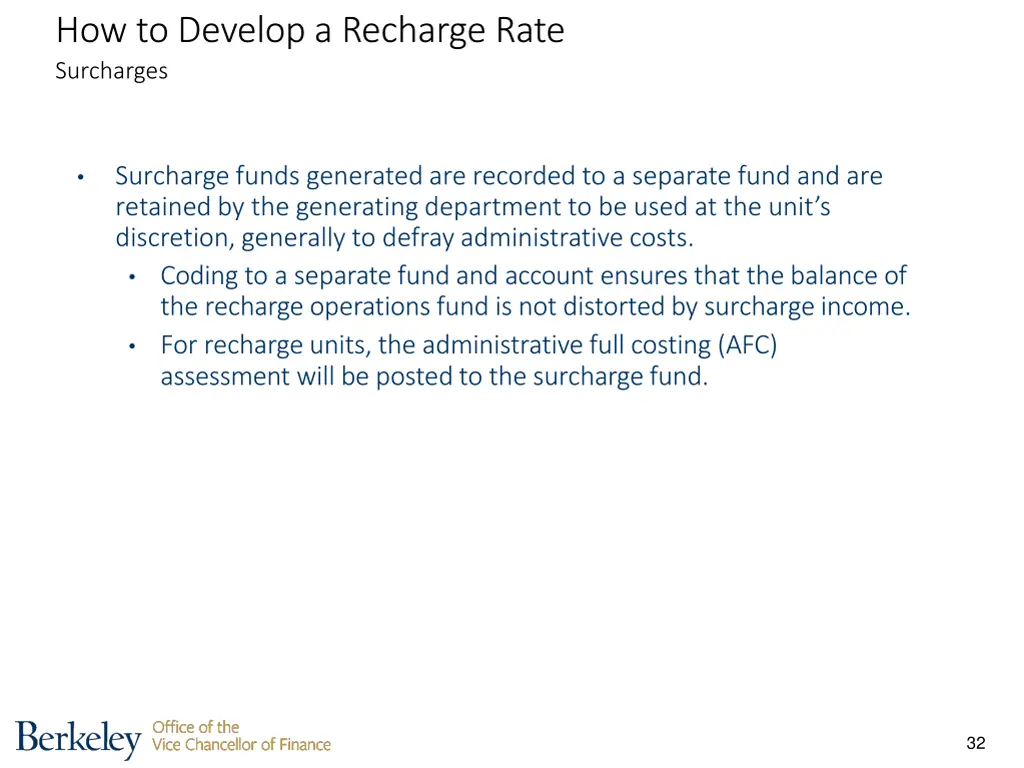 how to develop a recharge rate surcharges 1