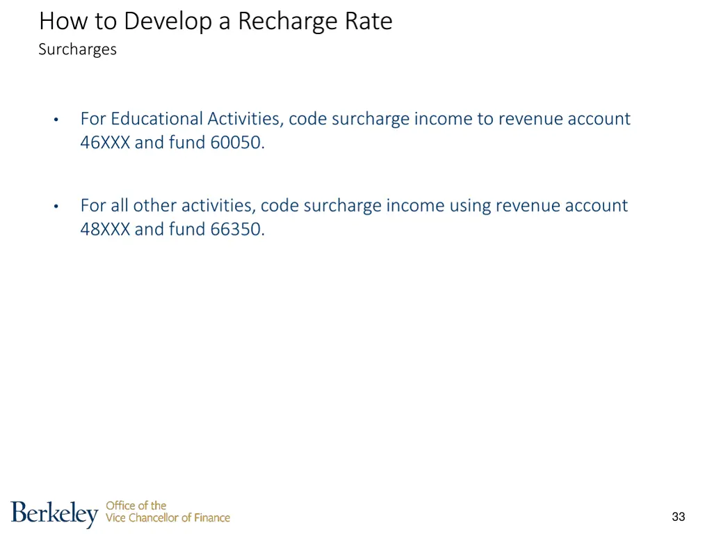 how to develop a recharge rate surcharges 2