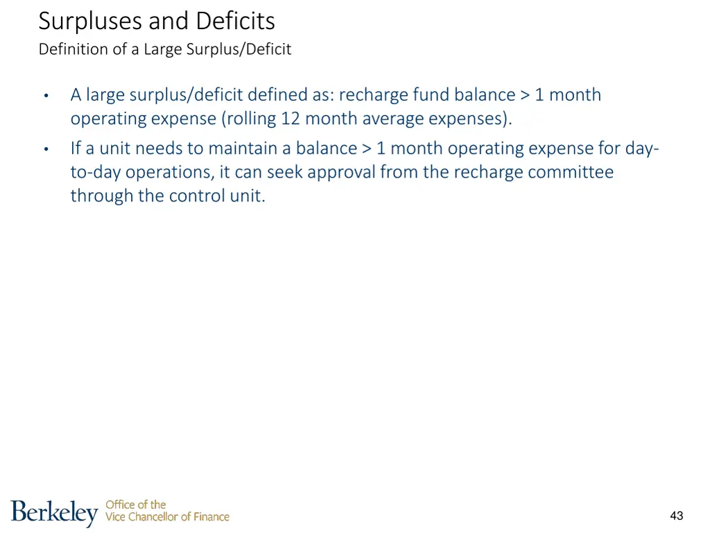 surpluses and deficits definition of a large