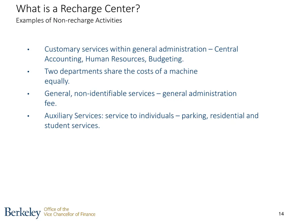 what is a recharge center examples