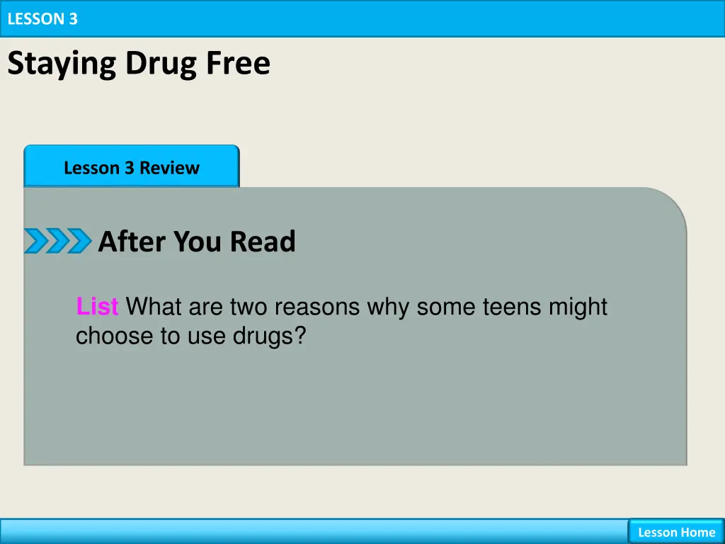 lesson 3 staying drug free 10