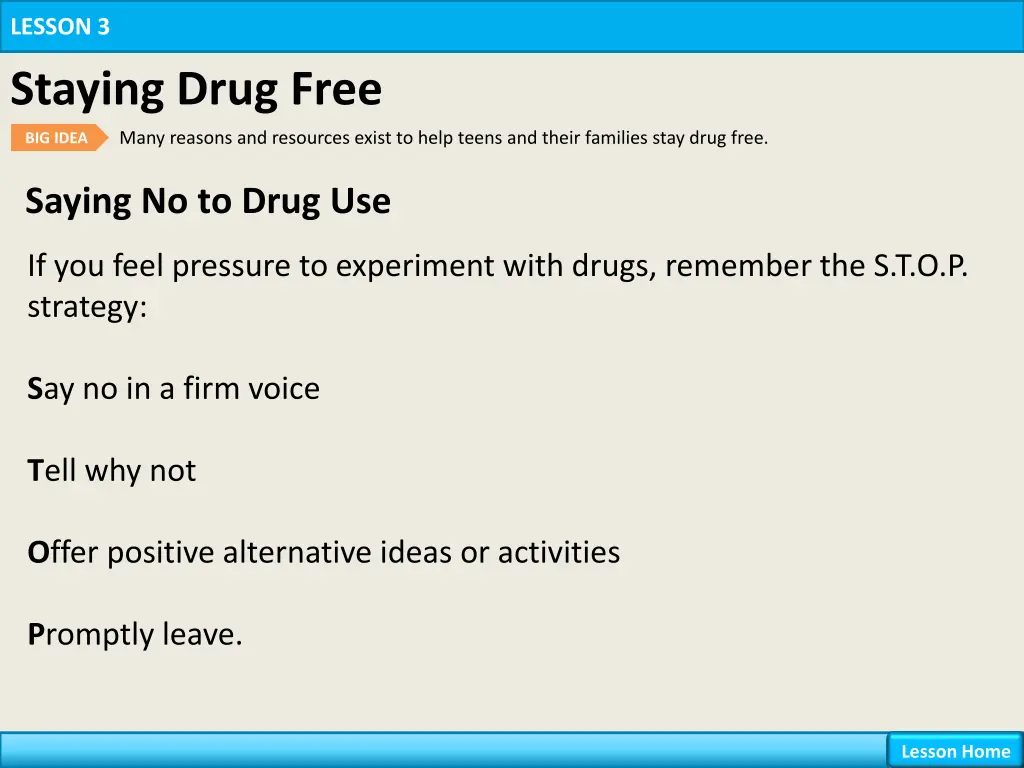 lesson 3 staying drug free 4