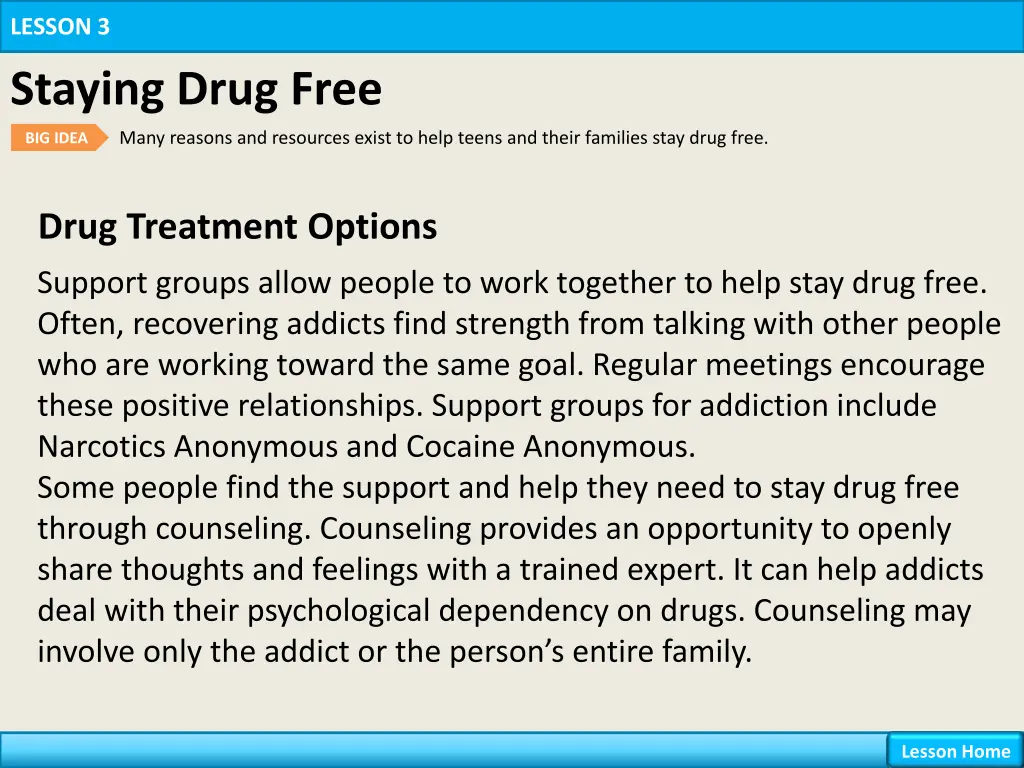 lesson 3 staying drug free 7