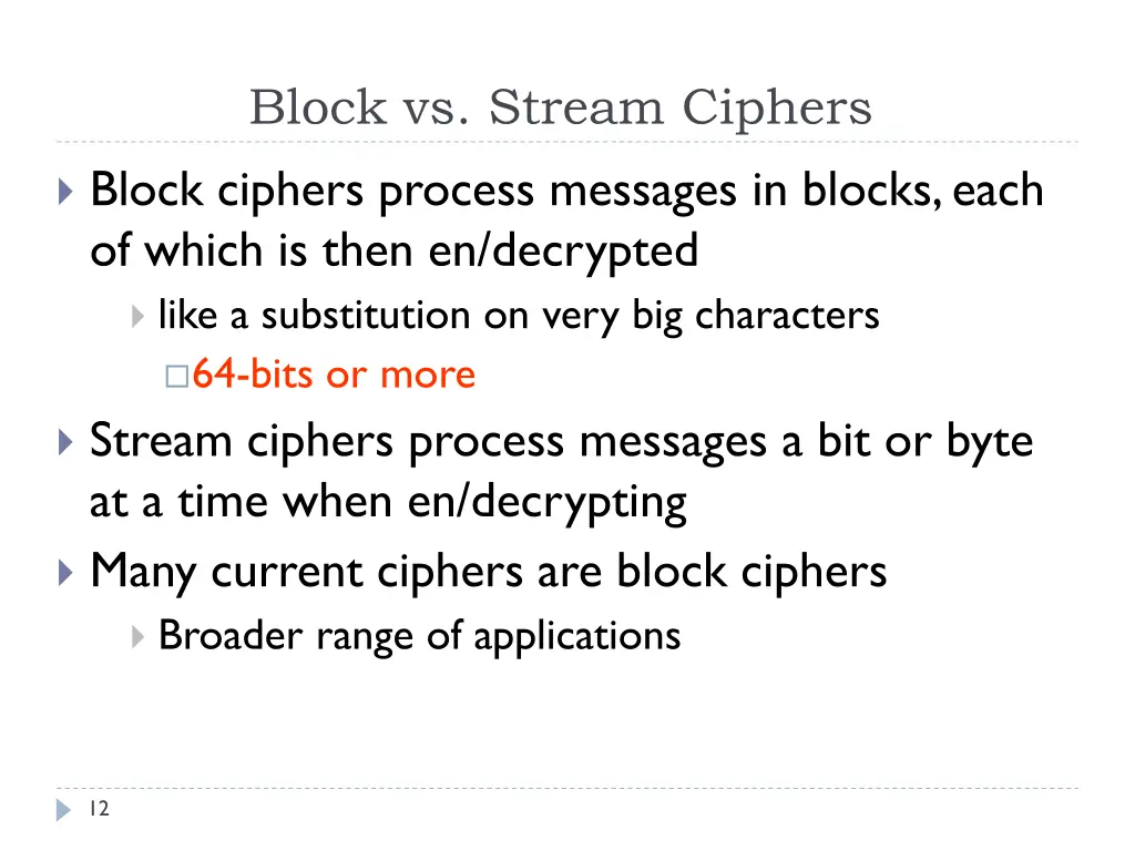 block vs stream ciphers